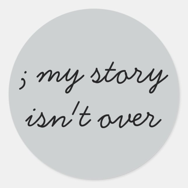 Adesivo SemiColon; Sensibilização para a Saúde Mental (Frente)