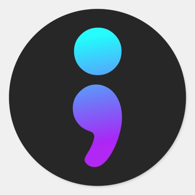 Adesivo Semicolon Suicida Sensibilização Semi Suicídio (Frente)