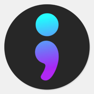 Adesivo Semicolon Suicida Sensibilização Semi Suicídio