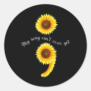 Adesivo Semicolon Sunflow Espalhando Awarene Mental