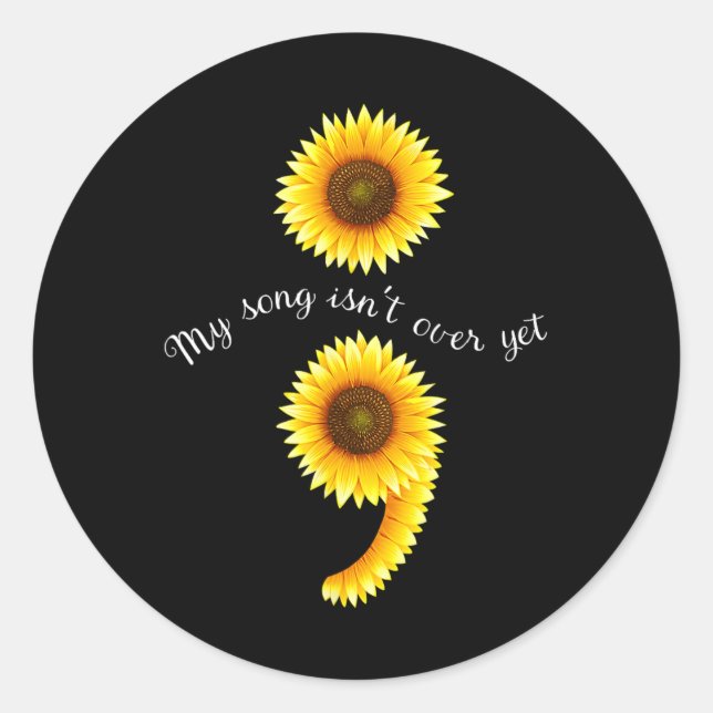 Adesivo Semicolon Sunflow Espalhando Awarene Mental (Frente)