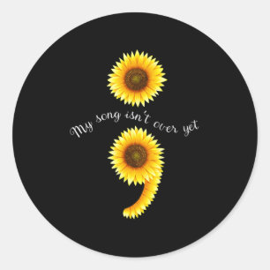 Adesivo Semicolon Sunflow Espalhando Awarene Mental