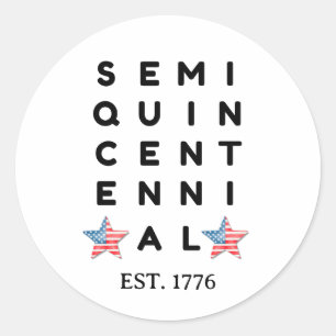 Adesivo Semiquincentenário 1776 2026 América 250º Ano