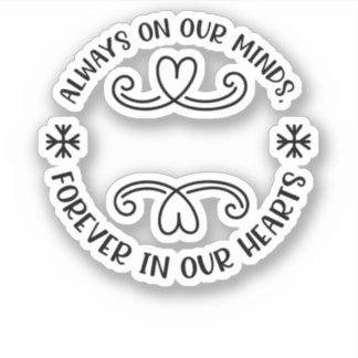 Adesivo Sempre em nossas mentes, para sempre em nossos cor