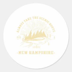Adesivo Sempre Pegue a Rota Panorâmica New Hampshire Trilh
