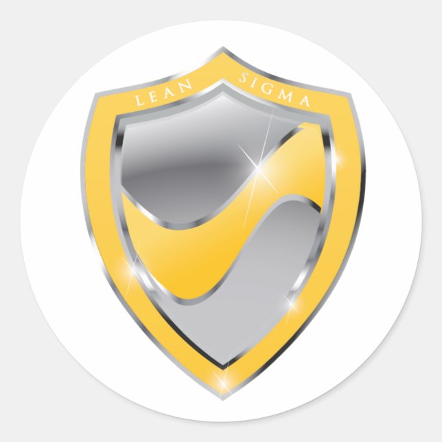 Adesivo Sêmula seis sigma amarela certificada (Frente)