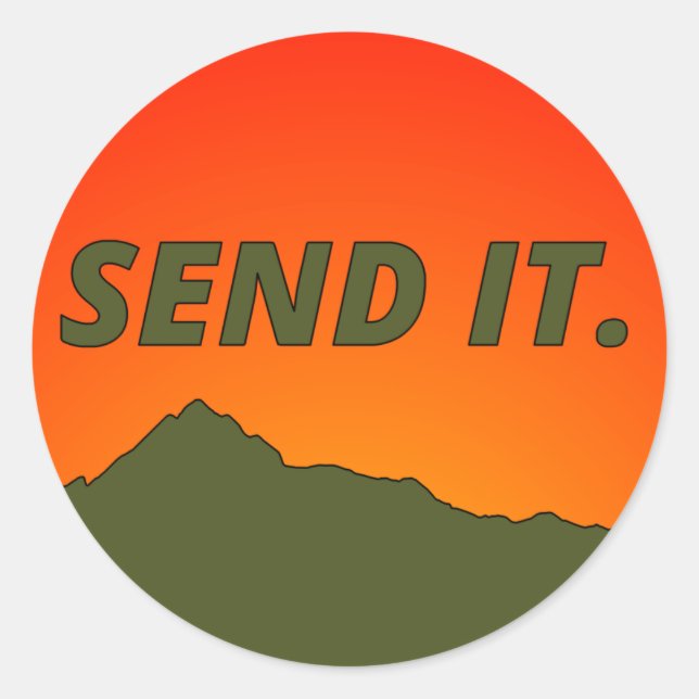 Adesivo Send it. Sticker Orange/Army Green (Frente)