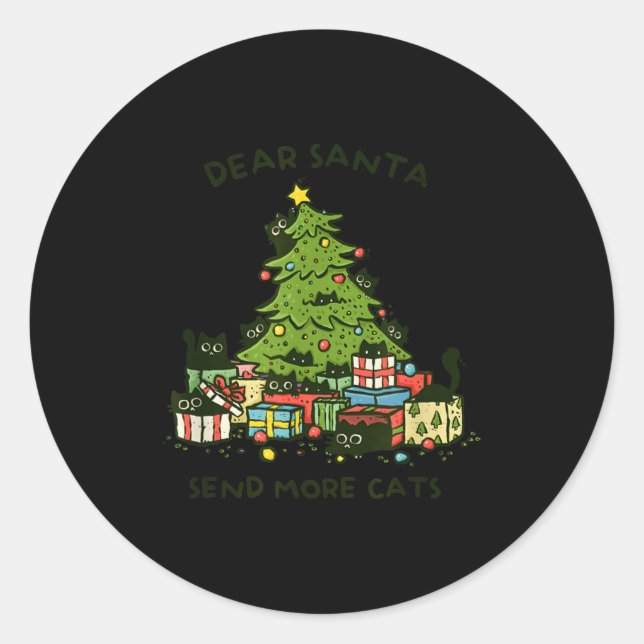 Adesivo Send More Cats Funny Gift Christmas Pet Black Cat  (Frente)