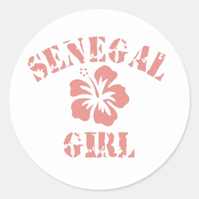 Adesivo Senegal - Garota Rosa (Frente)