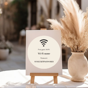 Adesivo senha da rede wifi do cliente convidado bege