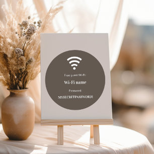 Adesivo senha da rede wifi do cliente convidado castanho t