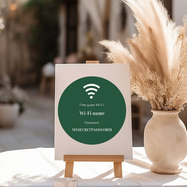 Adesivo Senha da rede wifi do cliente convidado esmeralda  (Criador carregado)