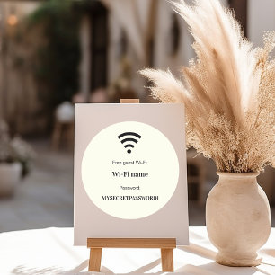 Adesivo senha da rede wifi do cliente convidado marfim