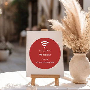 Adesivo senha da rede wifi do cliente convidado vermelho b
