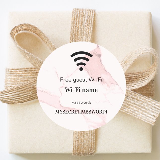 Adesivo senha pin rede wifi cliente convidado mármore (Criador carregado)