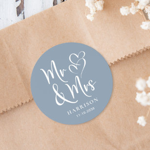 Adesivo Senhor e Senhora Dusty Blue Casamento
