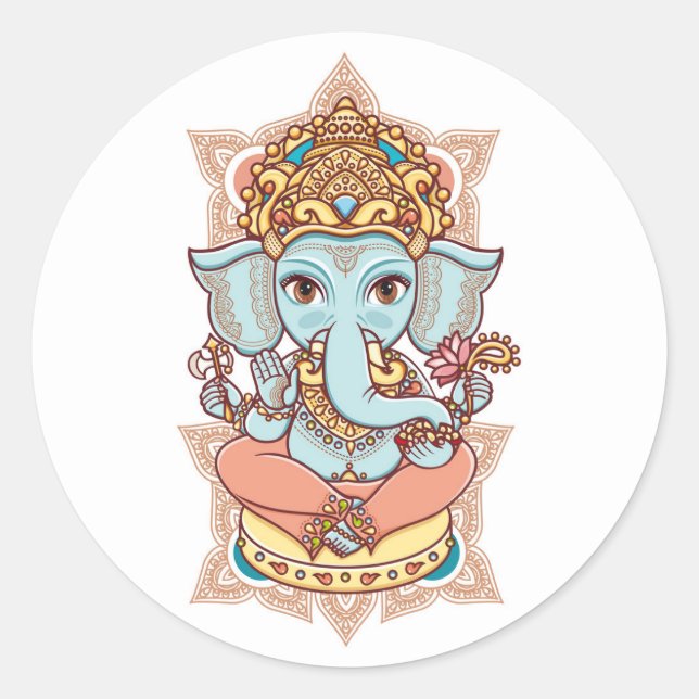Adesivo Senhor Ganesh, elefante hindu. (Frente)