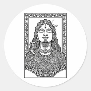 Adesivo Senhor Shiva Mehendi Tradicional Indiano E Mandala
