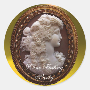 ADESIVO SENHORA ANTIGA, UVAS E VINHAS DO VINHO BRANCO