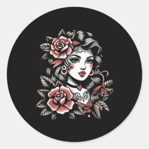 Adesivo Senhora cigana _ Amantes de tatuagem _ Estilo Vint