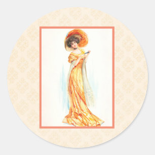 Adesivo Senhora com um vestido amarelo