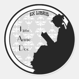 Adesivo Senhora Customized Bookplate da leitura do vintage