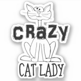 Adesivo Senhora de Gato Louca