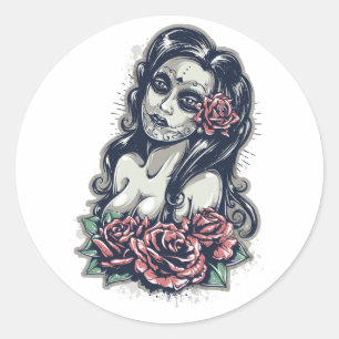 Adesivo Senhora de Mexicain Muertos - dia do morto