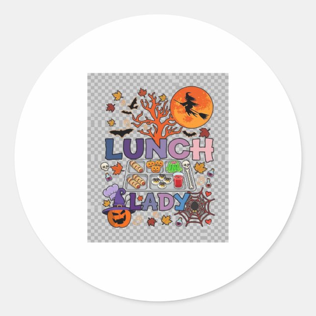 Adesivo Senhora do Almoço Halloween Bruxa Lua Abóbora_1 (Frente)
