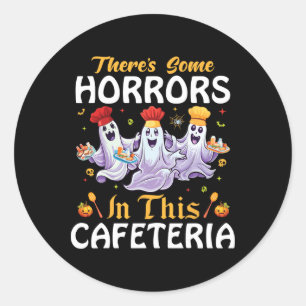 Adesivo Senhora do almoço Halloween Há alguns horrores nis