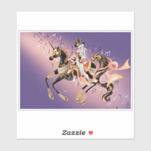 Adesivo Senhora e Cavalo Mecânico Steampunk