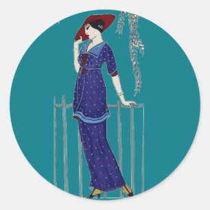 Adesivo Senhora elegante do 1920 da forma de Paris
