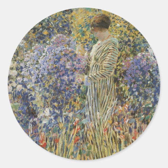 Adesivo Senhora em um jardim por Frederick Frieseke, Belas (Frente)
