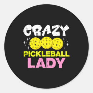 Adesivo Senhora louca de pickleball mulher engraçada de pi