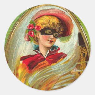 Adesivo Senhora mascarada o Dia das Bruxas Cumprimento