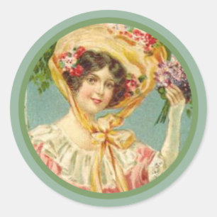 Adesivo Senhora Páscoa Capota do Victorian do vintage