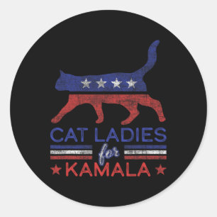Adesivo Senhoras Pelo Gato Democrata De Kamala Engraçado P