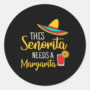 Adesivo Senorita Margarita Mexicana Fiesta Funny Cinco De 