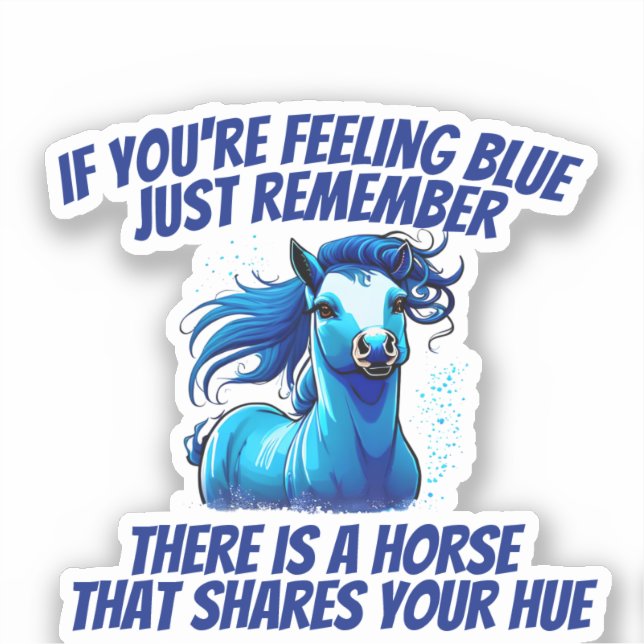 Adesivo Sensação de Azul, Cavalo (Frente)