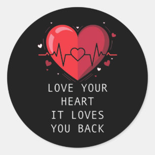 Adesivo Sensação de saúde cardíaca Siga Vermelho e Saudáve