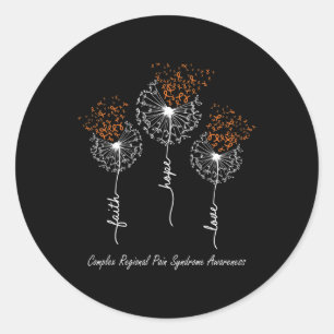 Adesivo Sensibilização CRPS Fé Esperança Amor Dandelion