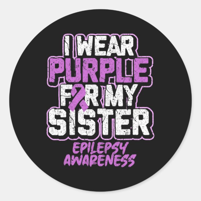 Adesivo Sensibilização Epilepsia Eu Visto Roxo Para Minha  (Frente)
