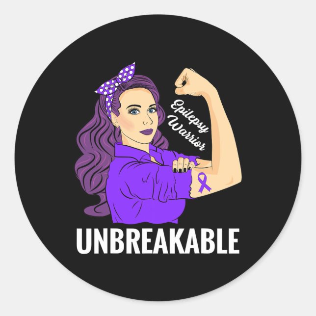 Adesivo Sensibilização Epilepsia Guerreiro de Fita Roxo Ep (Frente)