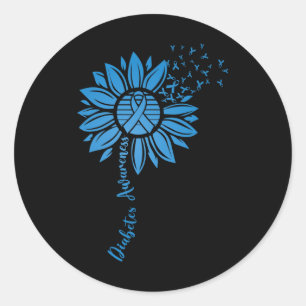 Adesivo Sensibilização para a diabetes Mês Sunflower Blue