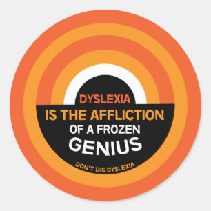 Adesivo Sensibilização para a dislexia   Apoio   Presentes