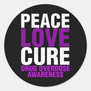 Adesivo Sensibilização para a overdose de drogas Paz Paz P