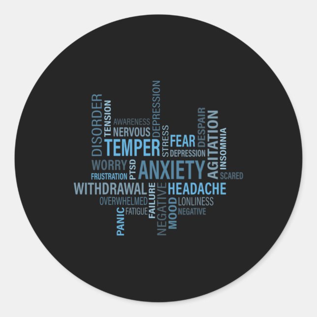 Adesivo Sensibilização para a saúde Ansiedade Depressão (Frente)