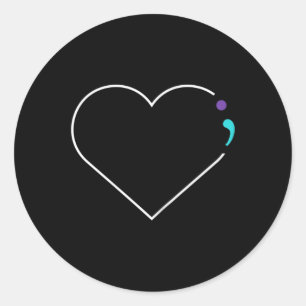 Adesivo Sensibilização para a Saúde Mental do Semicolon