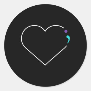 Adesivo Sensibilização para a Saúde Mental do Semicolon