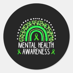 Adesivo Sensibilização para a saúde mental Mês Rainbow Leo